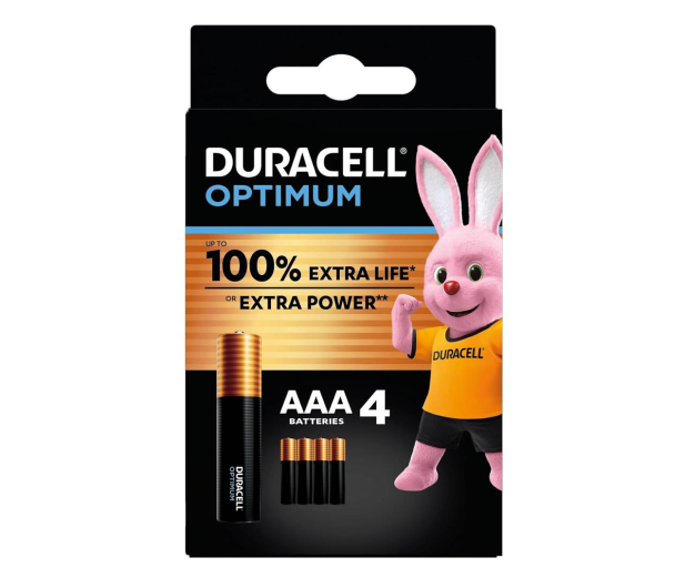DURACELL Baterie Optimum AAA LR3 blister 4 sztuki DURACELL OPTIMUM AAA LR3 BLISTER 4SZT - 1247866 - zdjęcie